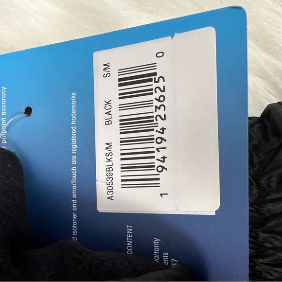Isotoner Ski Gloves Waterproof Touchscreen Technology Palm Grips Black S/M NWT - Picture 4 of 9